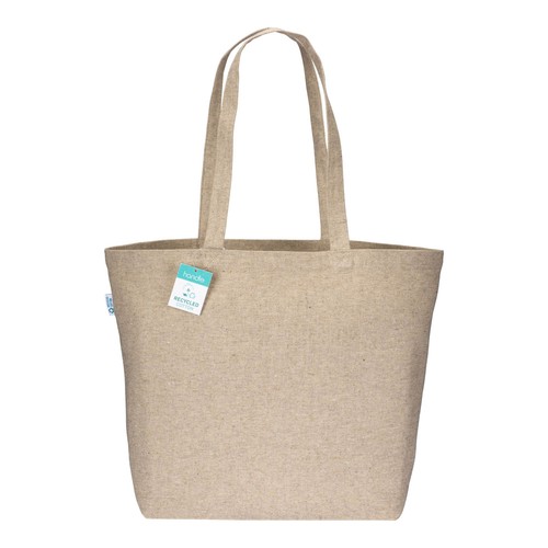 280g/m2 recycled cotton shopping bag, long handles and gusset