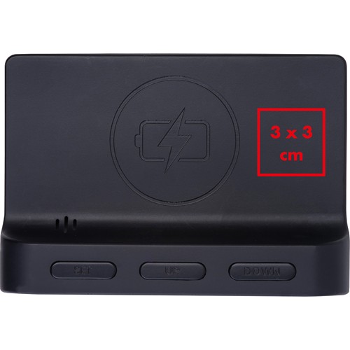 Budzik z bezprzewodową ładowarką ADELAIDE Budzik z bezprzewodową ładowarką ADELAIDE