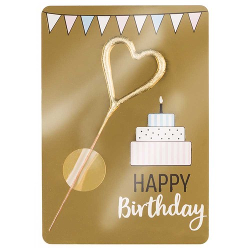 Wondercandle mini with Wondercard  - heart, gold