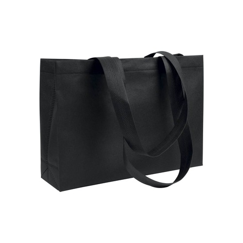 Shopper avec soufflet à la base en TNT 70gm2 thermosoudé, anses longues
