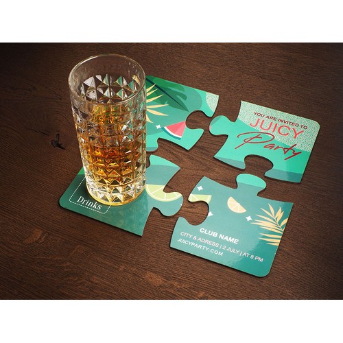 4er Set PUZZLE Glasuntersetzer