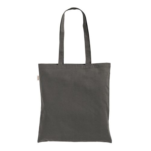 Plain-coloured shopper bag in 140 g/m2 recycled cotton. GRS certified Plain-coloured shopper bag in 140 g/m2 recycled cotton. GRS certified