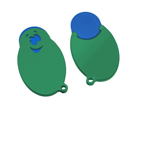 Chip holder with 1€ chip "face" Chip holder with 1€ chip "face"