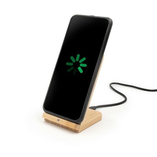 Bamboo wireless charger 10W B'RIGHT, phone stand | Wilder Bamboo wireless charger 10W B'RIGHT, phone stand | Wilder