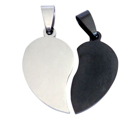 PENDENTE CUORE SPEZZATO B/W 16x30mm PENDENTE CUORE SPEZZATO B/W 16x30mm