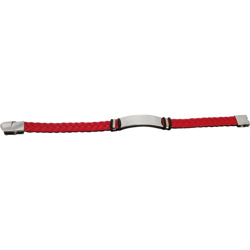 BRACELET RED AND STEEL TWINE BRACELET RED AND STEEL TWINE