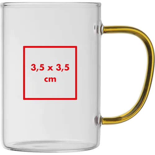 glass mug with coloured handle glass mug with coloured handle