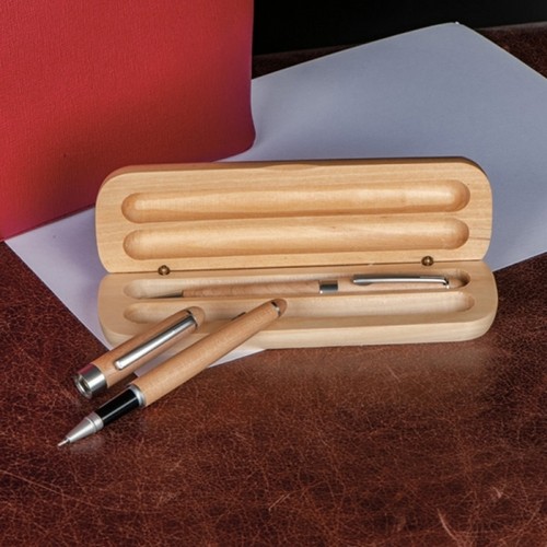 Wooden writing set ballpen and roller INDIANAPOLIS Wooden writing set ballpen and roller INDIANAPOLIS