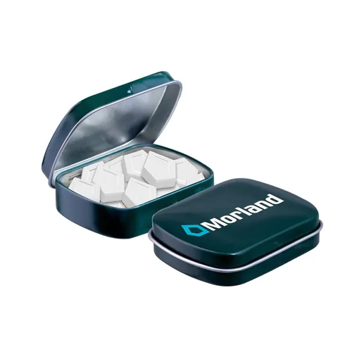 Mini scharnierblikje met logo mints