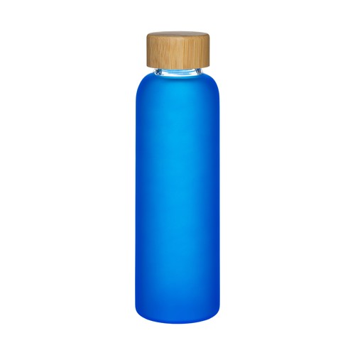 Bouteille en verre dépoli et bouchon en bambou, capacité 500 ml Bouteille en verre dépoli et bouchon en bambou, capacité 500 ml