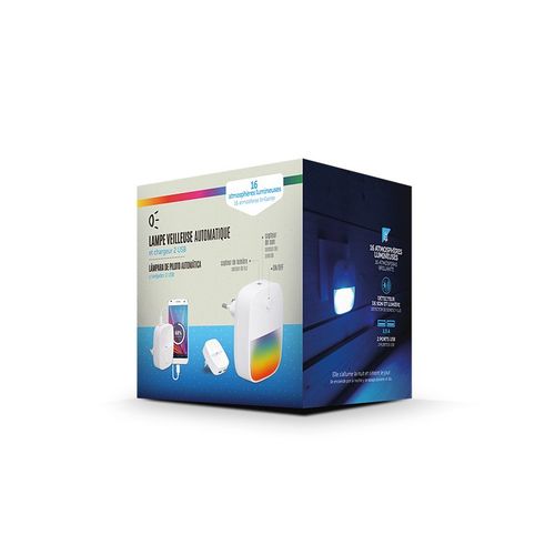 NIGHT LIGHT WITH 2 USB PLUGS