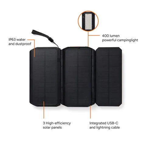 Powerbank solaire 10.000mAh Nordic Drift Titan Powerbank solaire 10.000mAh Nordic Drift Titan