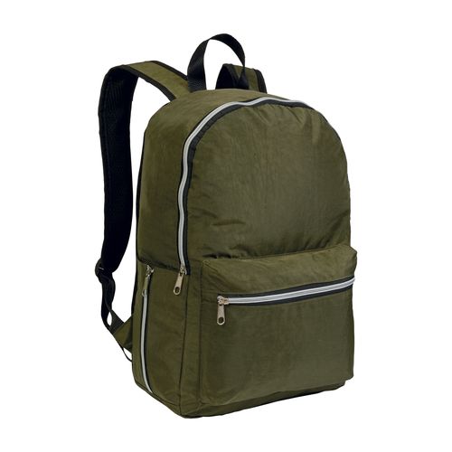 420D nylon 4-pocket backpack (two mesh side pockets with zipped closure). Straps