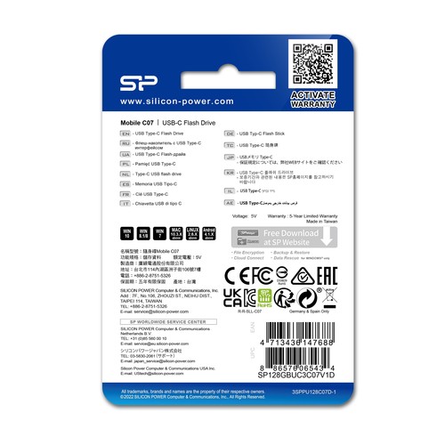 PENDRIVE SILICON POWER MOBILE - C07 3.2 128GB PENDRIVE SILICON POWER MOBILE - C07 3.2 128GB