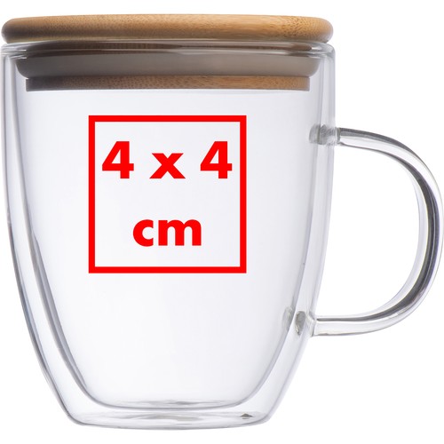 Dubbelwandig glas met greep - 350 ml Dubbelwandig glas met greep - 350 ml