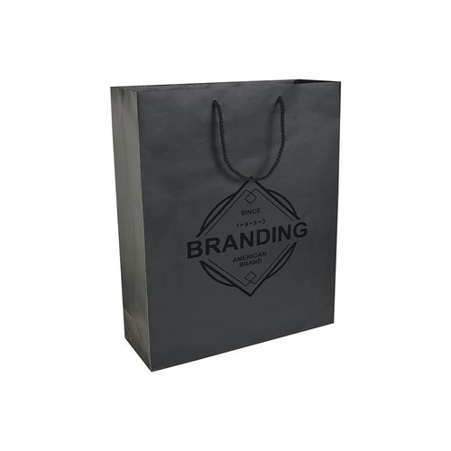 157 g/m2 matte laminated paper shopping bag with gusset and bottom reinforcement 157 g/m2 matte laminated paper shopping bag with gusset and bottom reinforcement