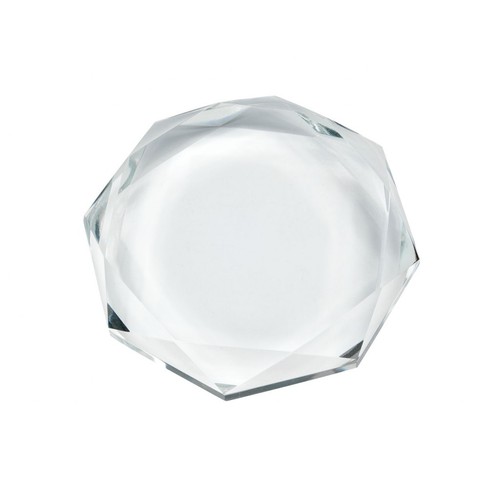 FACETED GLASS PAPERWEIGHT DIAM.90 H19 FACETED GLASS PAPERWEIGHT DIAM.90 H19