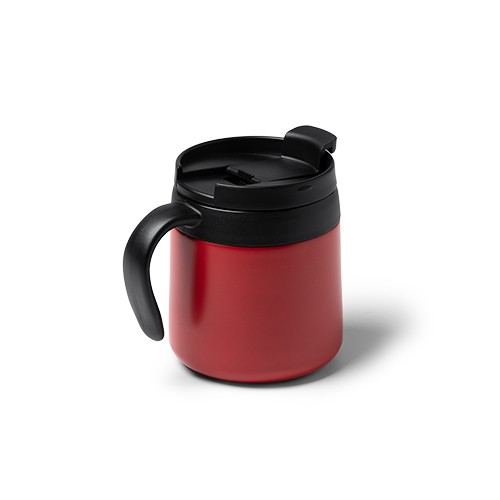 Double-walled thermal mug with screw-on lid and co Flora Double-walled thermal mug with screw-on lid and co Flora