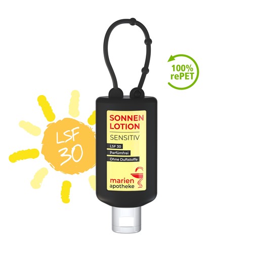Sun Milk "sensitive" SPF 30, 50 ml Bumper (black), Body Label