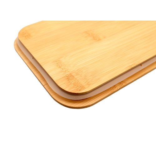 Bento 'Ikoma', blanc, avec couvercle en bambou