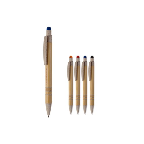 Ball pen bamboo and wheatstraw with stylus Ball pen bamboo and wheatstraw with stylus