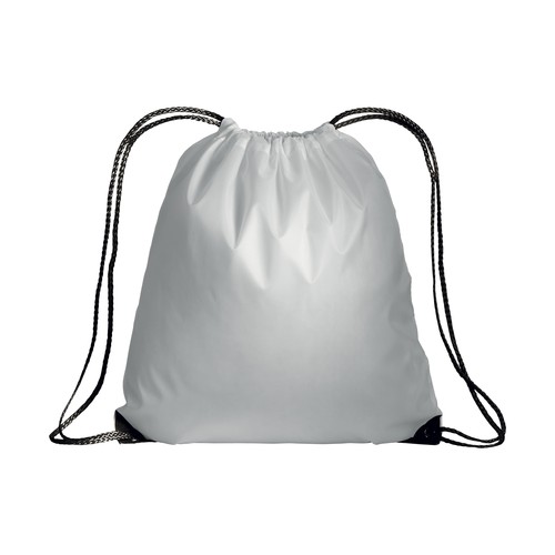 Mochila blanca de poliester con asas coloradas Mochila blanca de poliester con asas coloradas