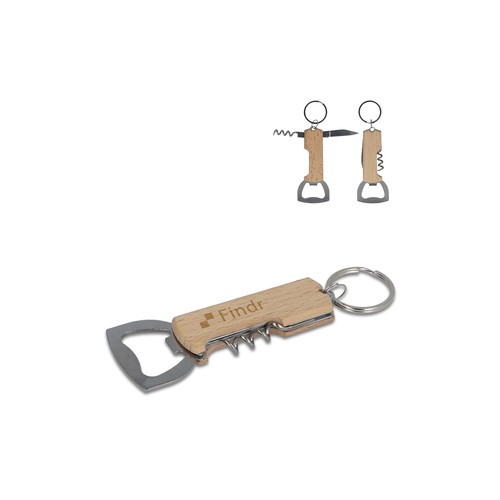 Bamboo wine & bottle opener keychain Bamboo wine & bottle opener keychain