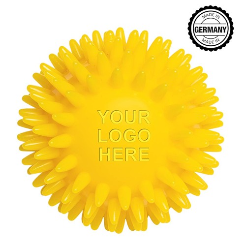 Balle de massage hérisson avec gaufrage rond (78 mm, jaune), "Made in Germany" Balle de massage hérisson avec gaufrage rond (78 mm, jaune), "Made in Germany"