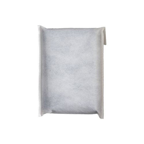 Waterproof poncho made of recycled PEVA. Inserted in recycled PET pouch with graphics