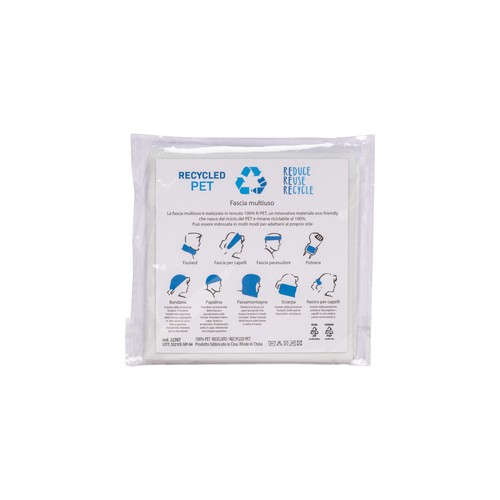 Bandana multiuso tubolare R-pet in tessuto elastico Bandana multiuso tubolare R-pet in tessuto elastico