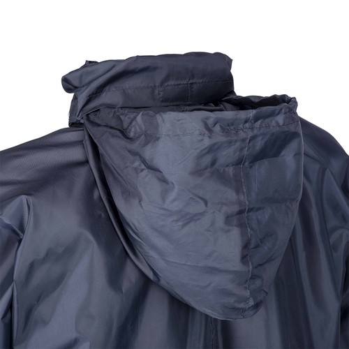 190T polyester windbreaker with fold-away hood with zip. Folds up into a waist bag 190T polyester windbreaker with fold-away hood with zip. Folds up into a waist bag