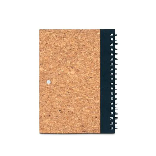 VICENTE. Carnet B6 en liège et polyester recyclé (100% rPET) avec stylo bille