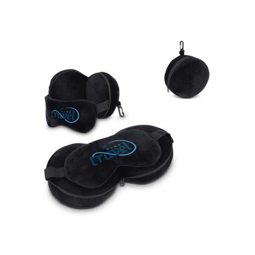 Almohada con antifaz de viaje y funda con cremallera Almohada con antifaz de viaje y funda con cremallera