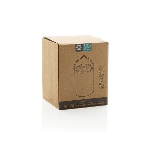 Limio RCS recycled plastic portable re-chargeable table lamp