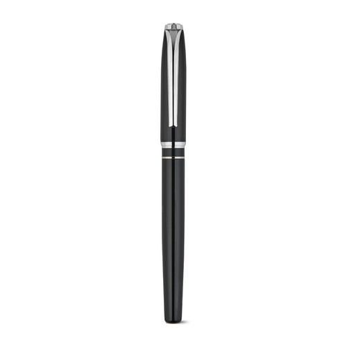 SARAMAGO. Coffret haut de gamme comprenant 1 stylo à bille et 1 stylo roller en cuivre et acier inoxydable, à encre bleue