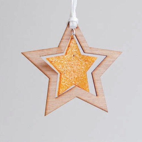 Christmas decoration star biomaterial wooden star