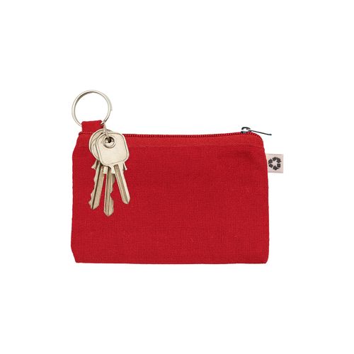 Pouch in recycled cotton 220 g/m2 with removable internal keyring