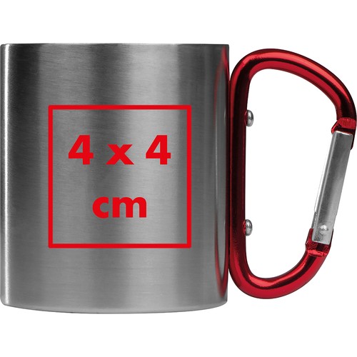 Taza de metal con mosquetón Taza de metal con mosquetón