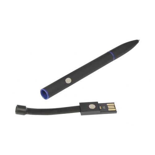 Ballpen USB Black rubberized barrel