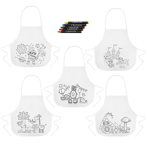Children's non-woven apron with coloring design. Fossalta Children's non-woven apron with coloring design. Fossalta