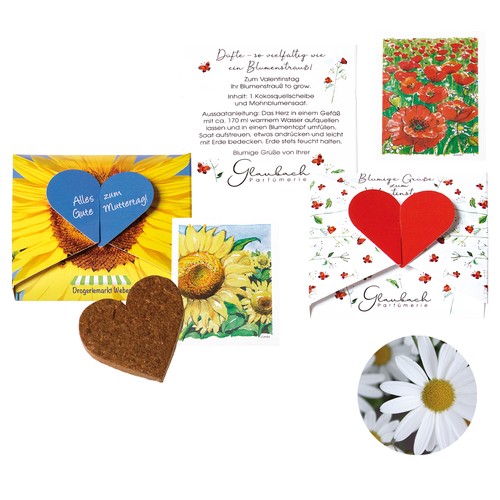 Carte à planter « Un cœur pour… » - Marguerite Carte à planter « Un cœur pour… » - Marguerite