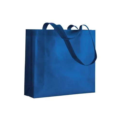 Bolsa de tejido sin tejer termosoldado, asas largas y fuelle Bolsa de tejido sin tejer termosoldado, asas largas y fuelle