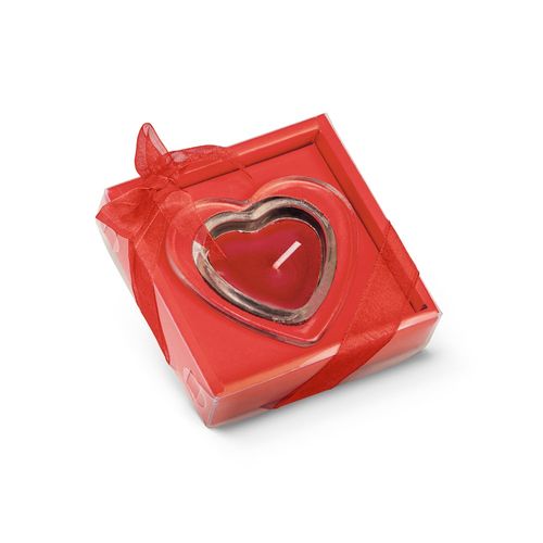 SWEET. Bougie en forme de coeur et base en verre SWEET. Bougie en forme de coeur et base en verre