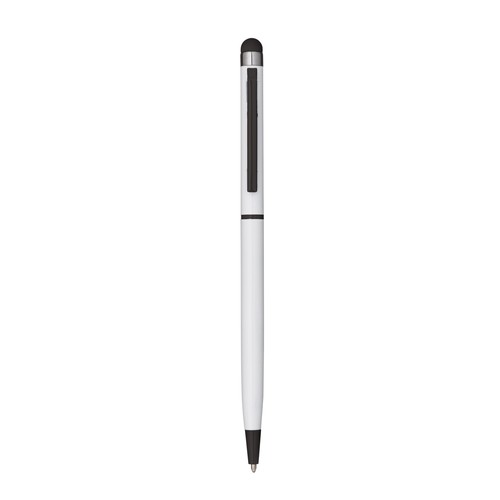 Stylo à bille en métal, avec touch screen en gomme, clip et pointe assorties. Stylo à bille en métal, avec touch screen en gomme, clip et pointe assorties.