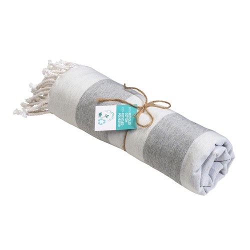 Serviette de plage / Paréo en coton recyclé de 180 gr/m2 avec frange, mesure 90x170 cm Serviette de plage / Paréo en coton recyclé de 180 gr/m2 avec frange, mesure 90x170 cm