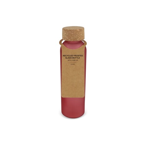 Bouteille en verre recyclé dépoli avec bouchon en liège 500ml Bouteille en verre recyclé dépoli avec bouchon en liège 500ml