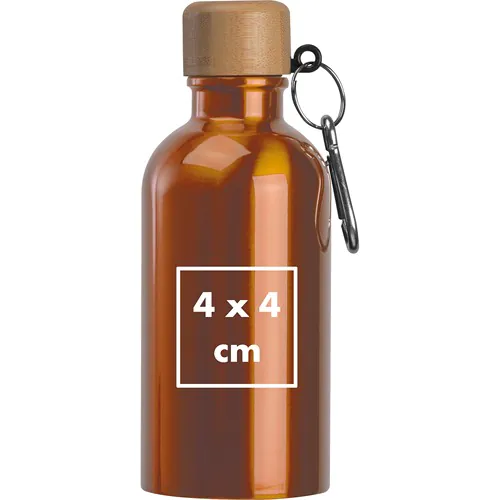 Gourde en acier inoxydable avec mousqueton, 400ml Gourde en acier inoxydable avec mousqueton, 400ml