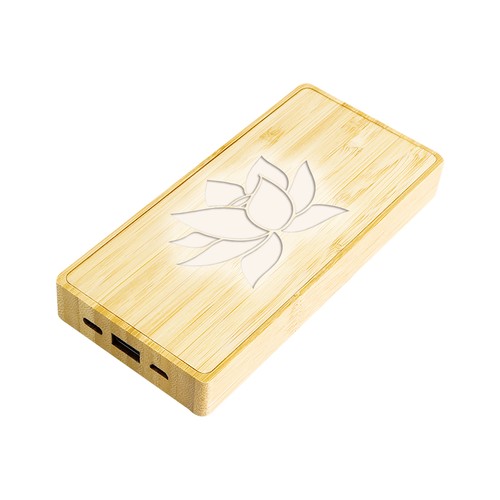 Powerbank solaire en bambou Nasrin Powerbank solaire en bambou Nasrin
