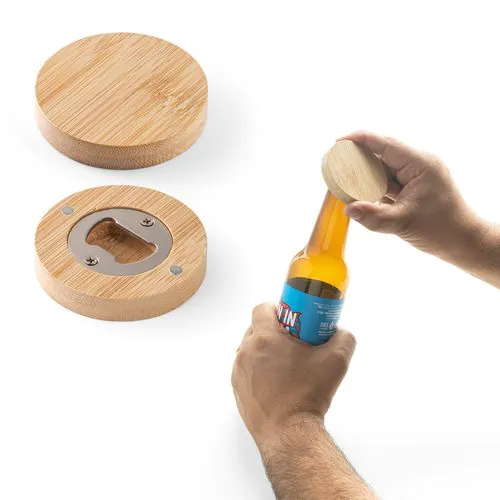 AMCHUR. Bamboo coaster with bottle opener AMCHUR. Bamboo coaster with bottle opener