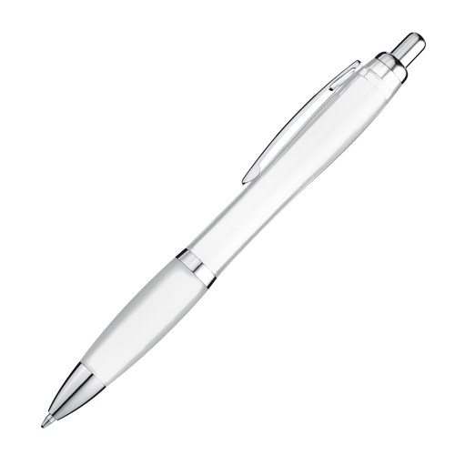 Transparent ball pen with rubber grip